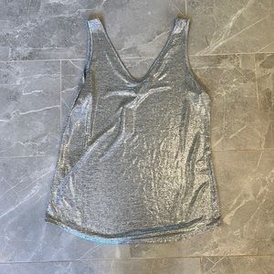 White House Black Market silver tank. New with tags. Medium